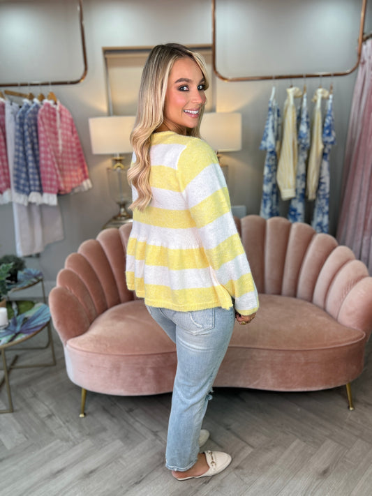Lila Peplum Jumper Yellow
