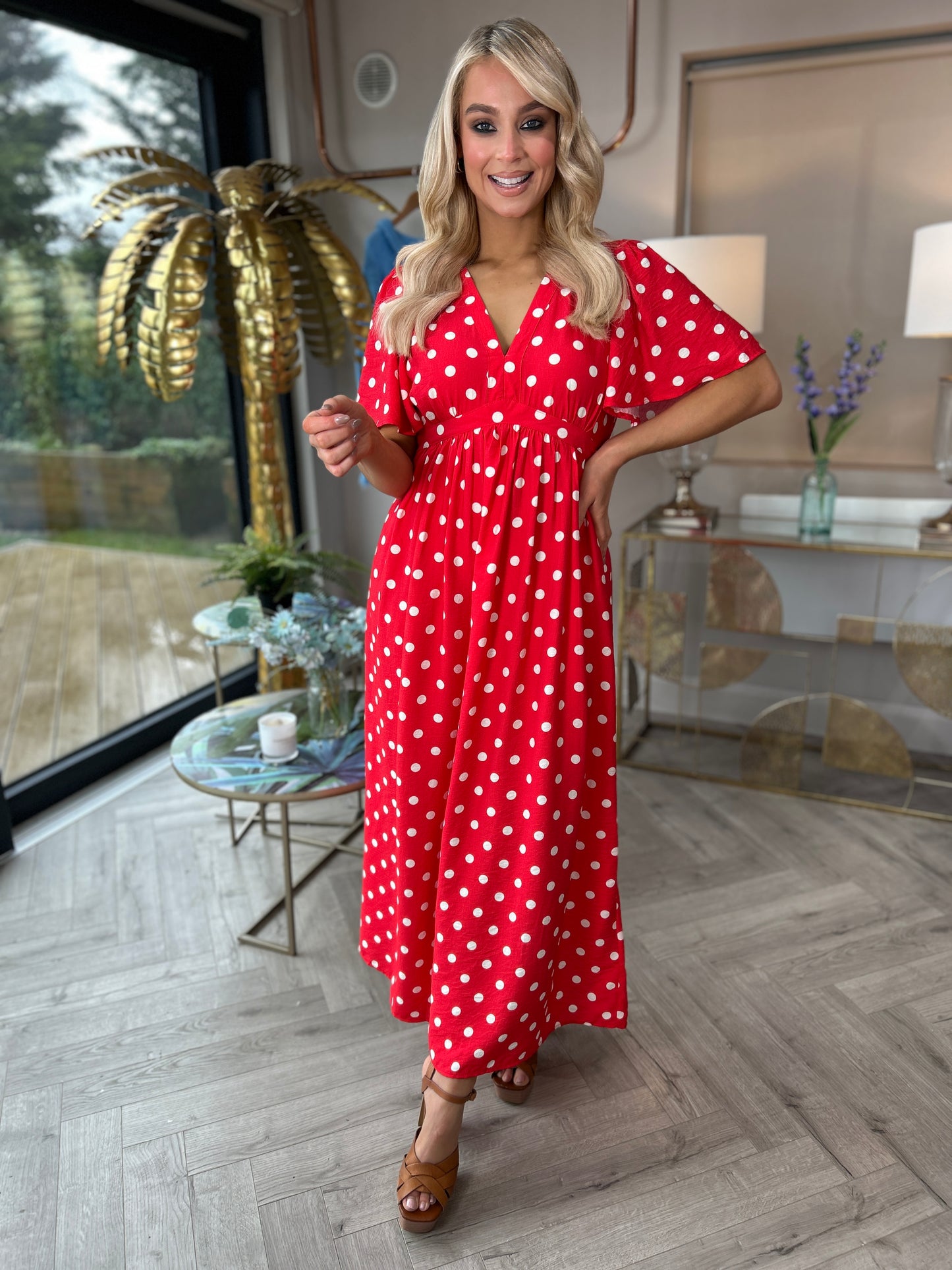 Millie Red Polka Dot dress