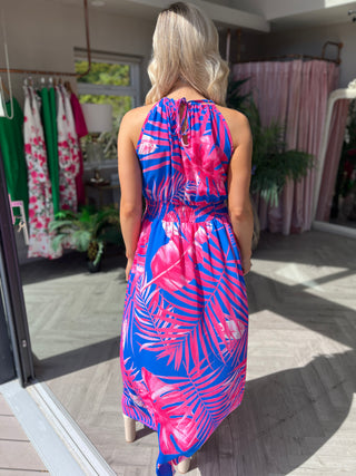 Karina Palm Print Dress