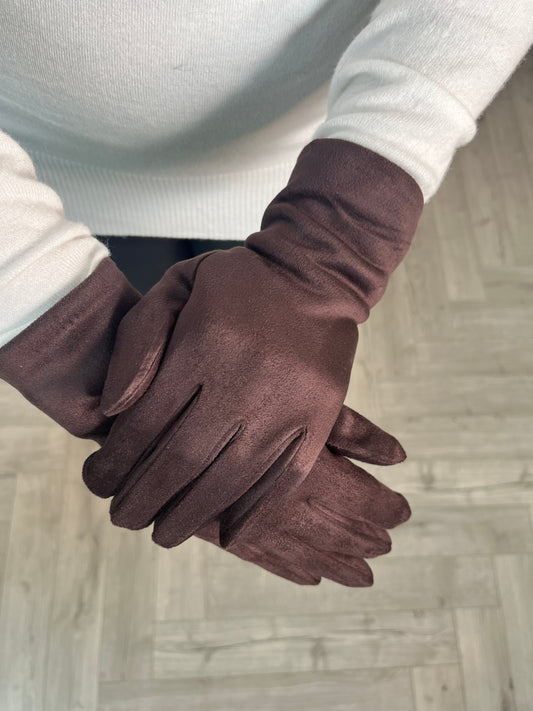 Chocolate Suede Gloves