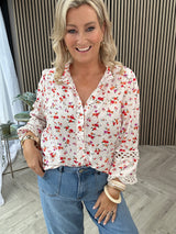Effie Floral Blouse Red