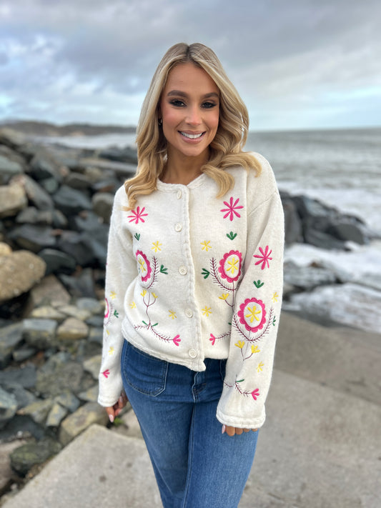 Karri Emboridered Cardi