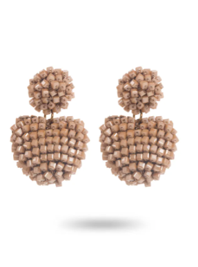 Ria Heart Earring Taupe