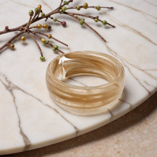 Chunky Taupe Resin Bangle