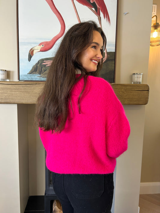 Freya Cardigan Fuchsia - Image 1