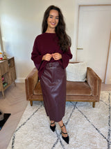Blake Skirt & Sweater Burgundy - Image unknown