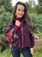 Clara Embroidered Bomber Wine