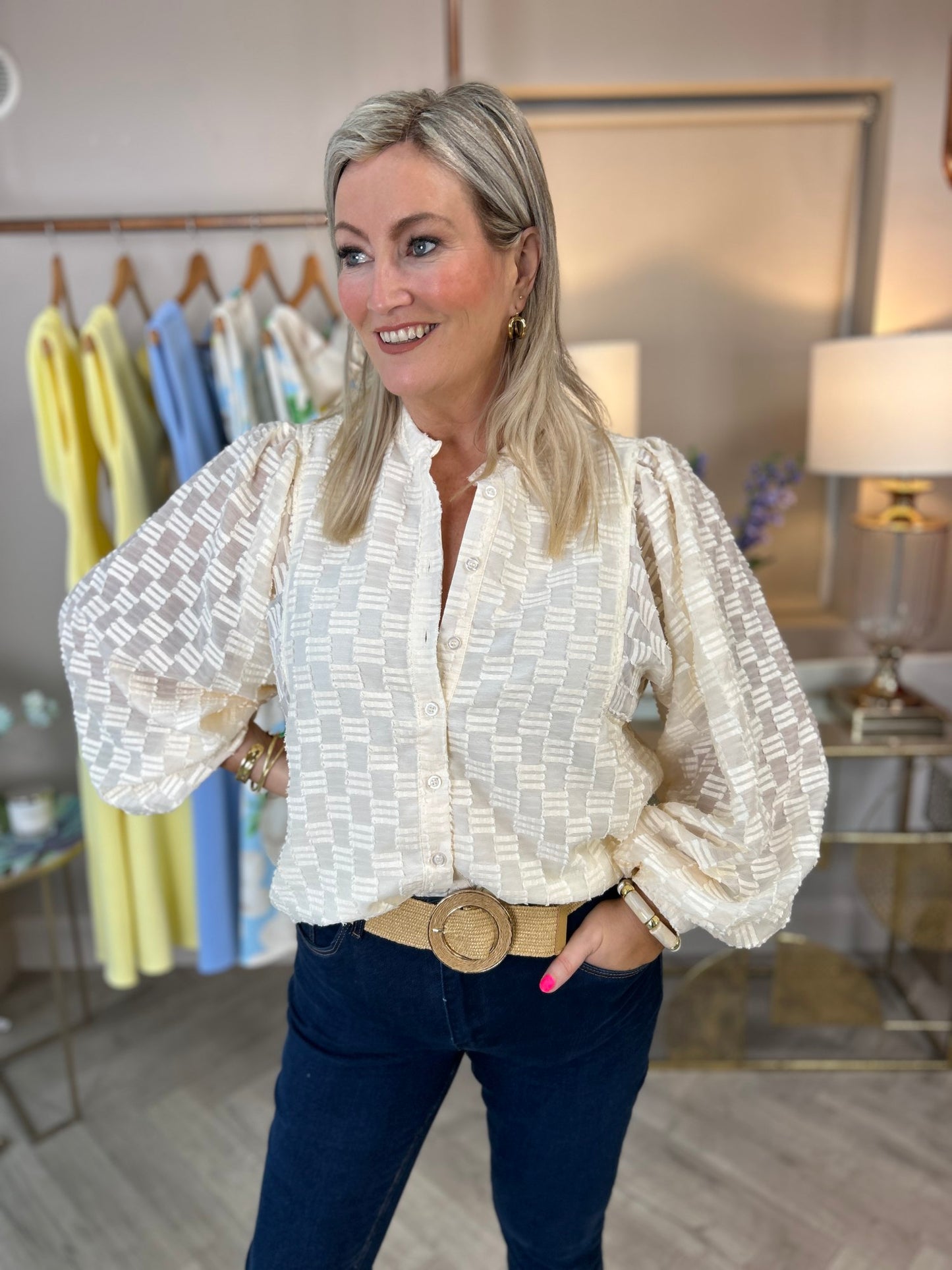 Zuri Blouse Cream - Image 13