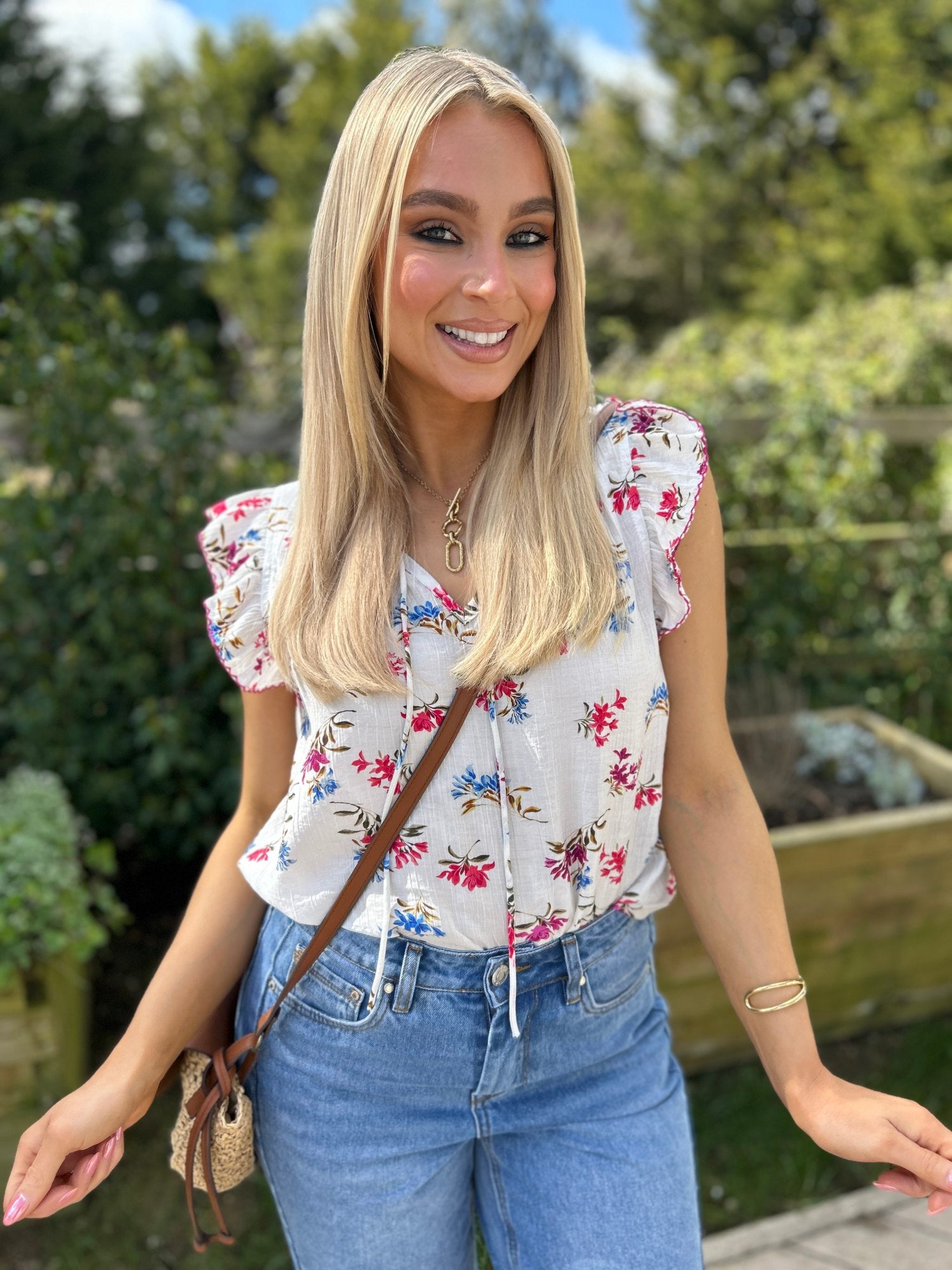 Eve Violet Floral Top – Ruby Rouge Boutique