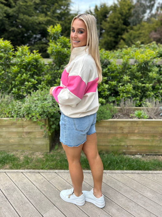 Eudora Half Zip Pink - Image 1