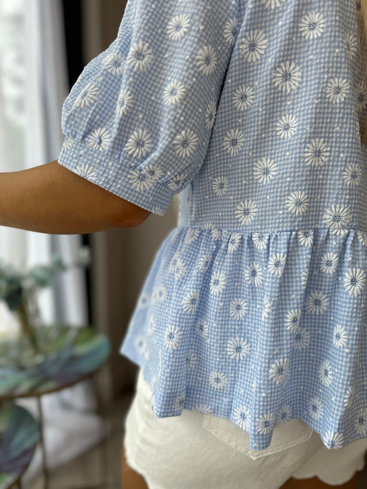 Blaine Daisy Blouse Blue - Image 5