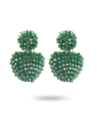 Ria Heart Earring Green