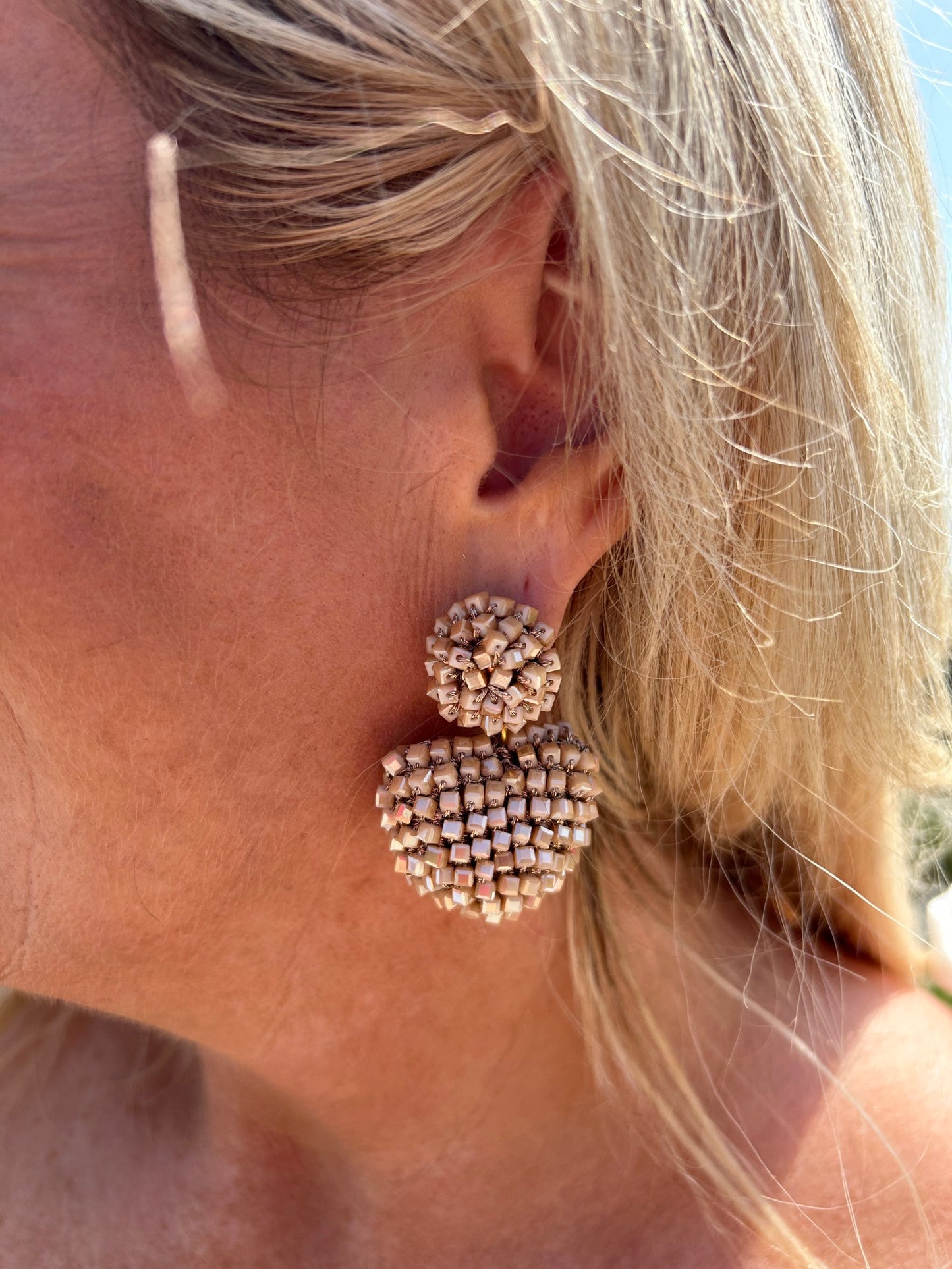 Ria Heart Earring Taupe