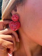 Ria Heart Earring Red