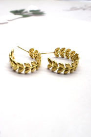 Leaf Hoop Earrings