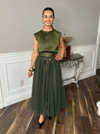 Tulle Skirt Khaki