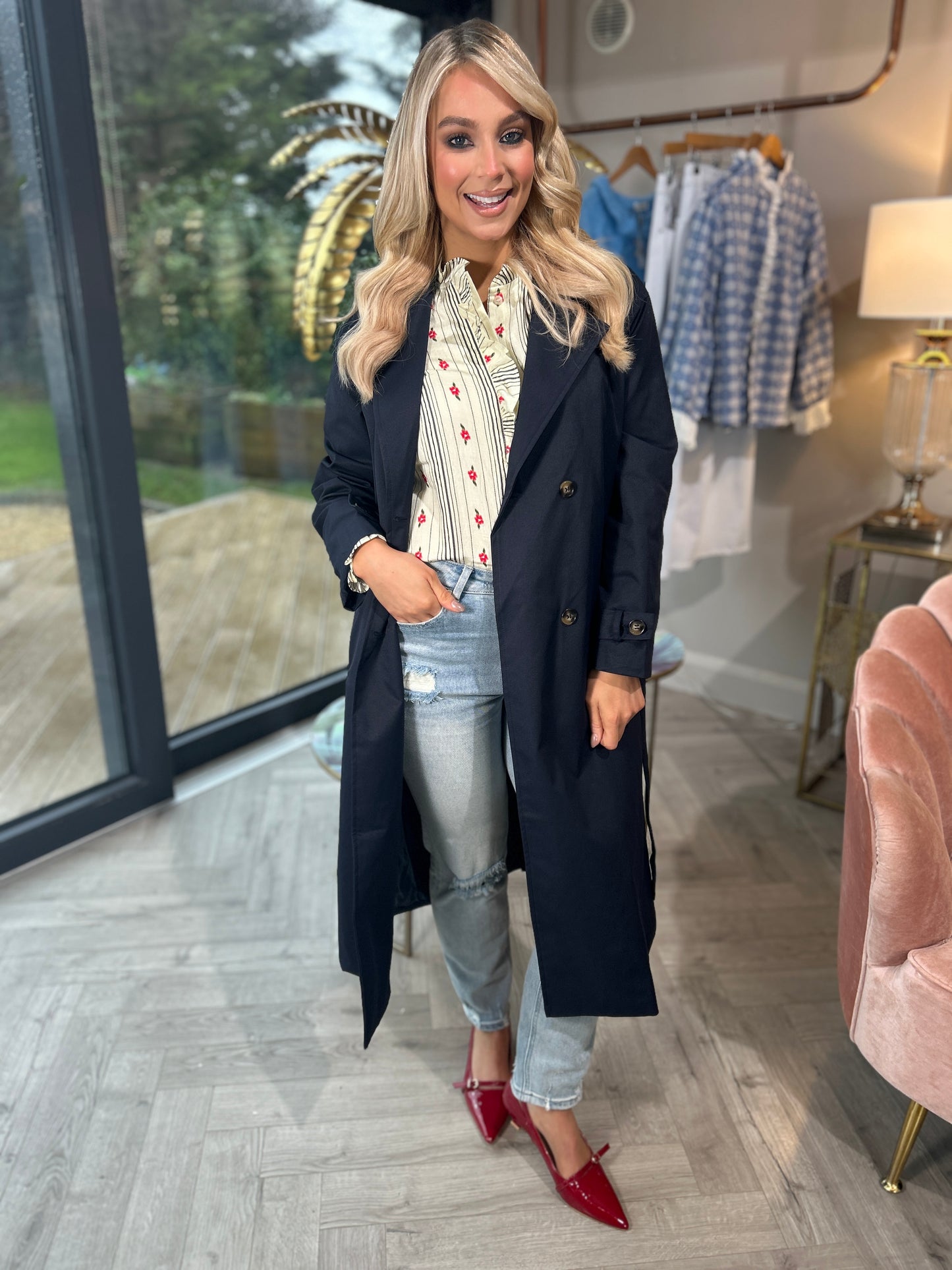 Addison Trench  Coat Navy