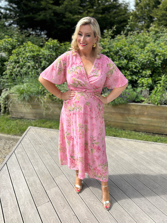 Daisy Midi Dress Pink