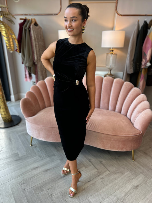Louisa Dress Black Velvet