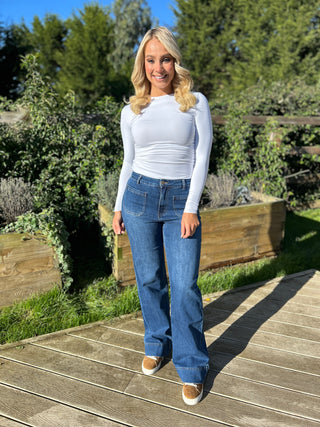 Cristal Wide Leg Jean (Short)