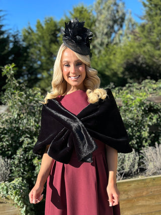 Faux Fur Stole Black