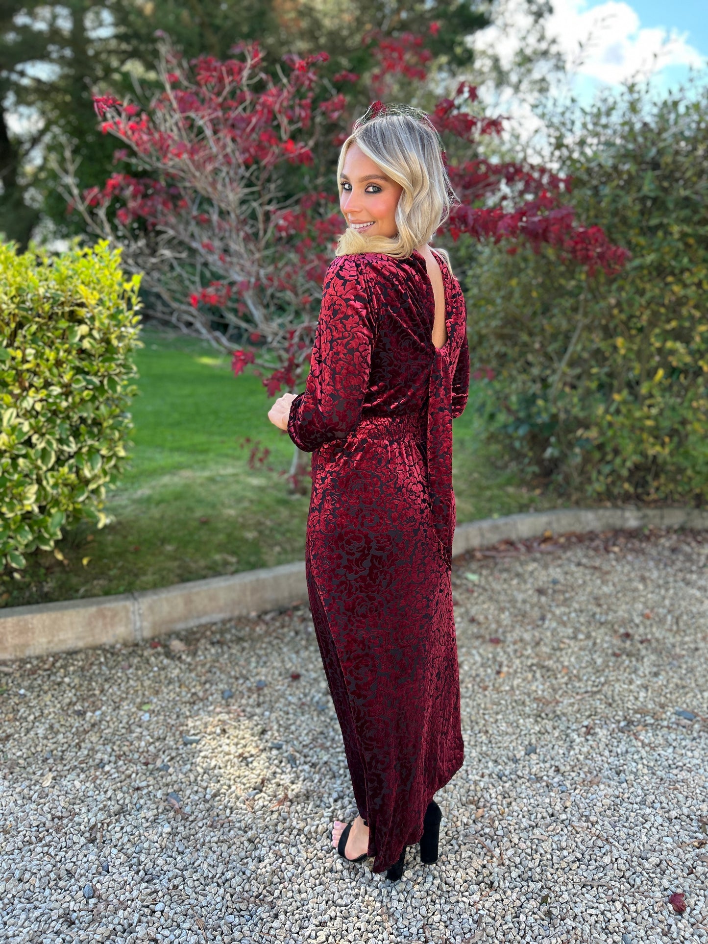 Merlot Brocade Dress