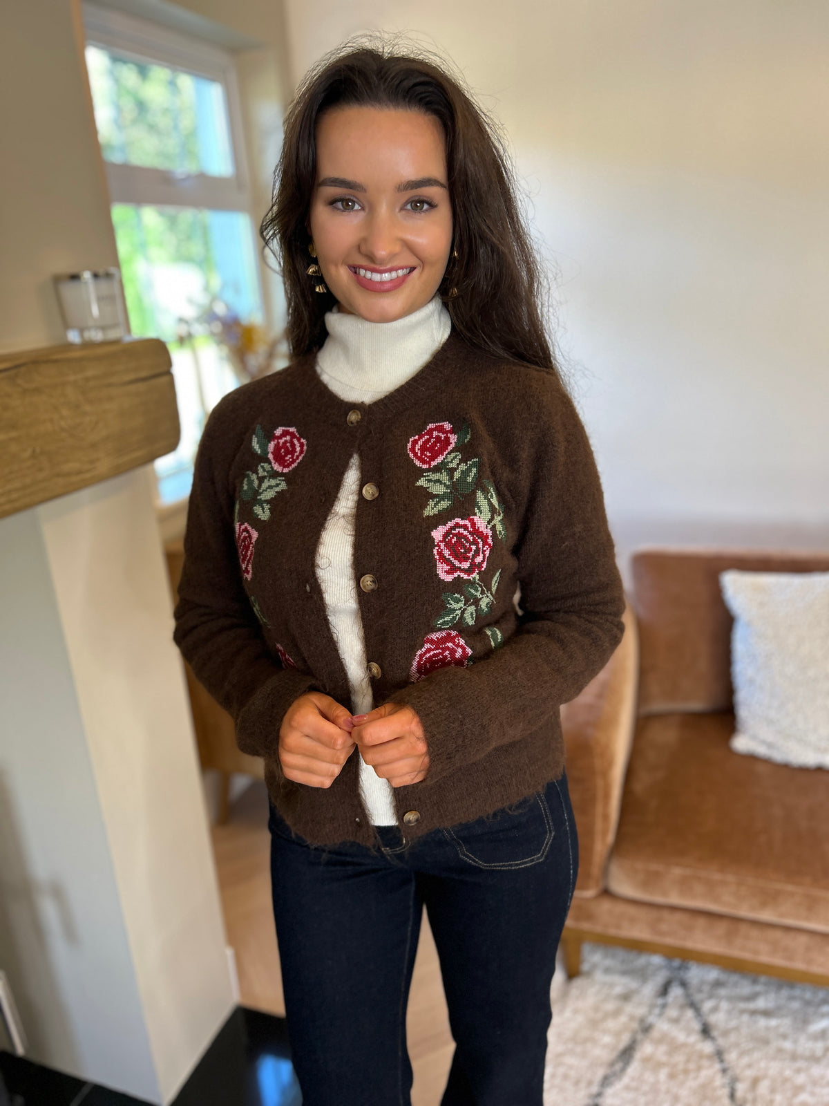 Eden Rose Cardi Chocolate