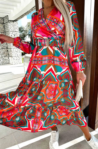 Lisha Pink & Teal Dress