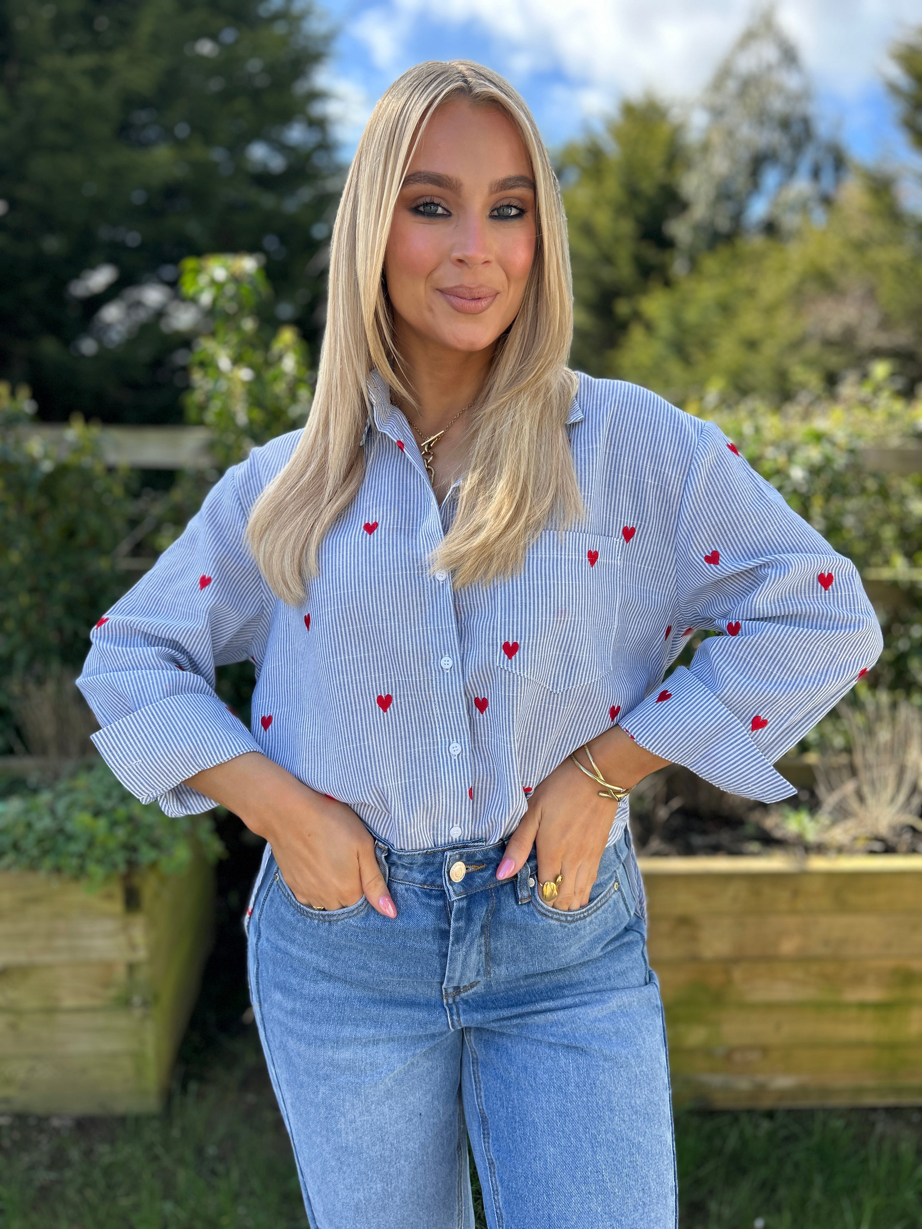 Eliza Heart Motif Shirt – Ruby Rouge Boutique