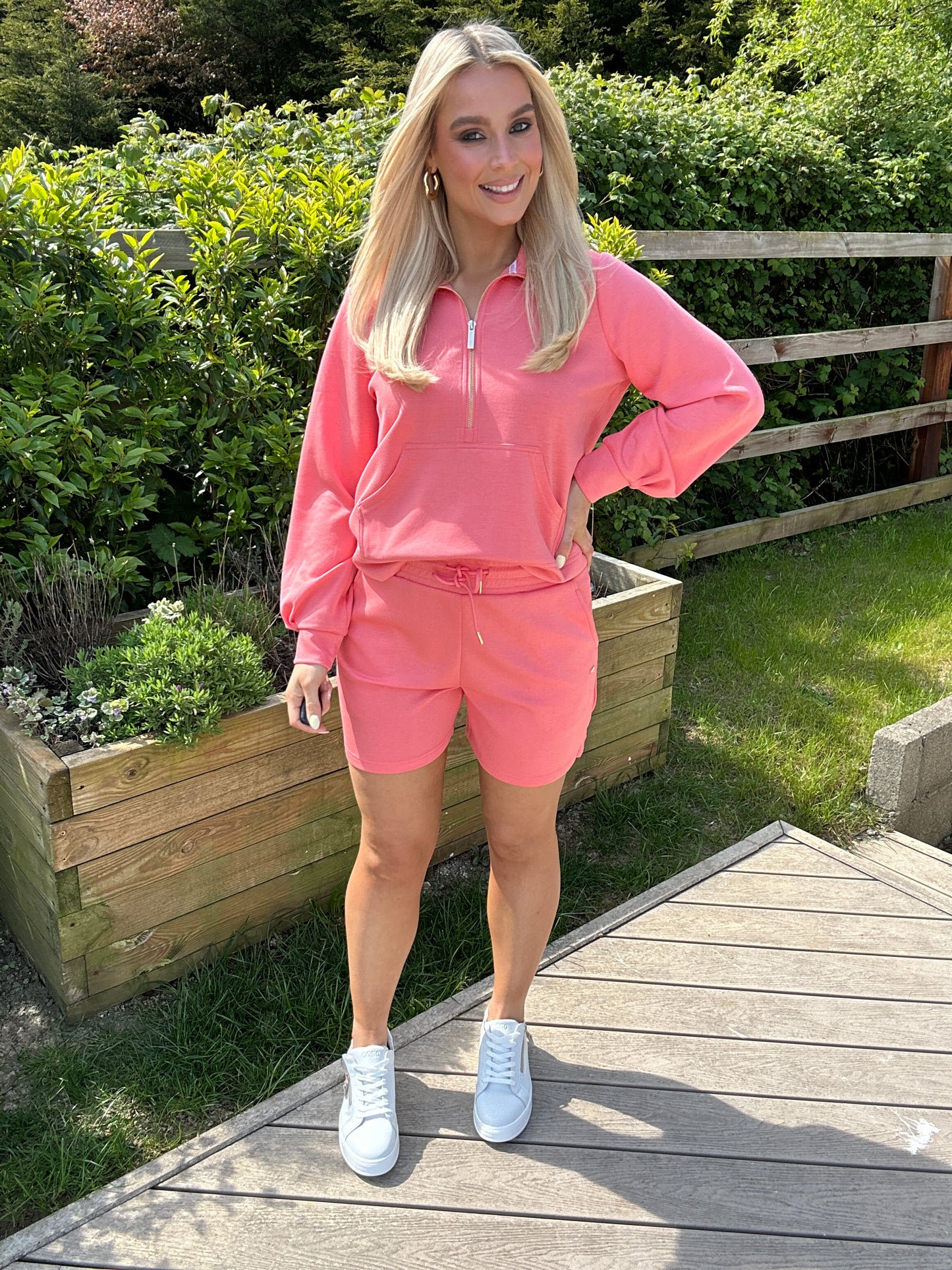 Jane Half Zip Coral
