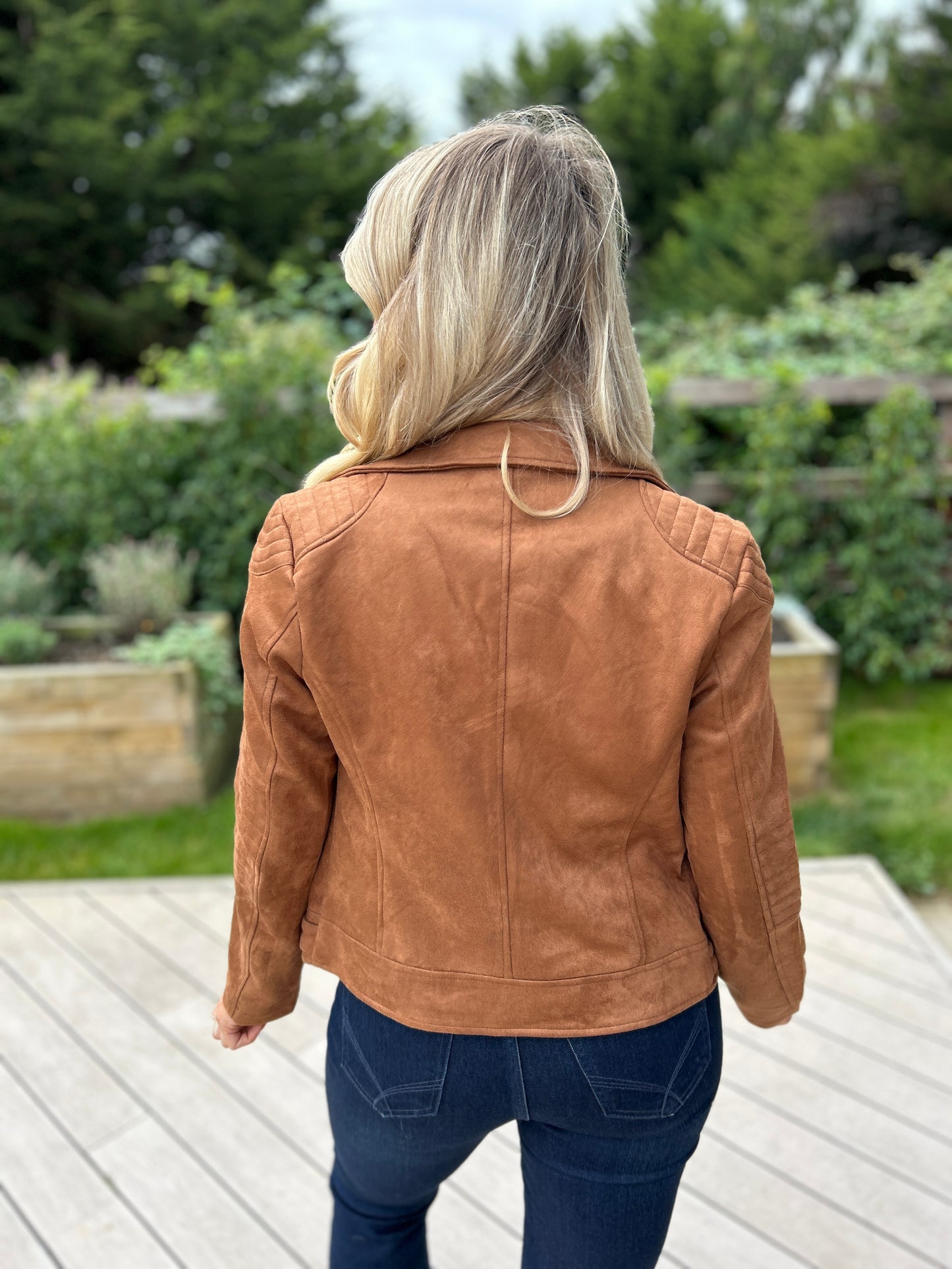 Brandi Suede Biker Cognac