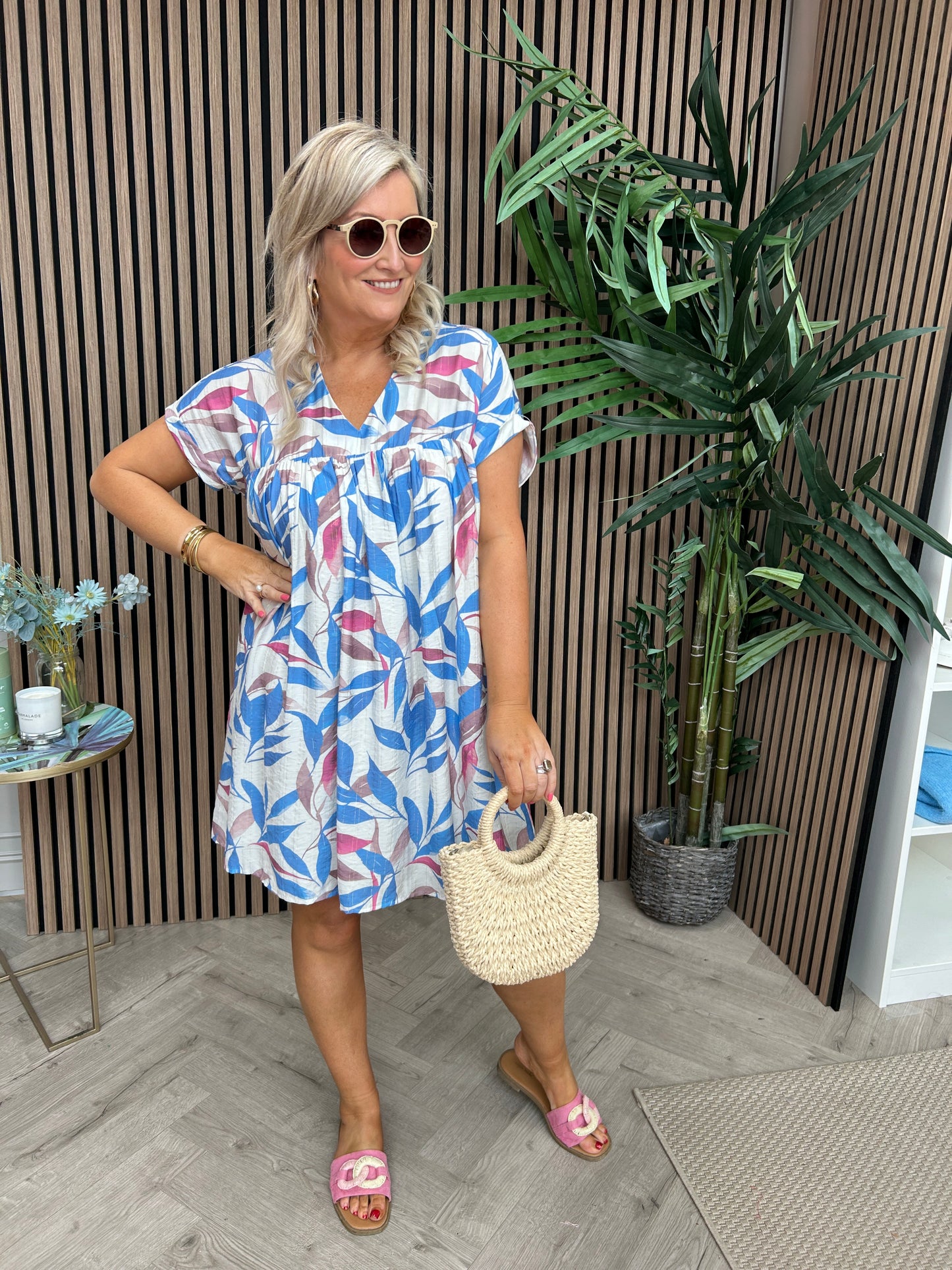 Riley Blue Romper Dress