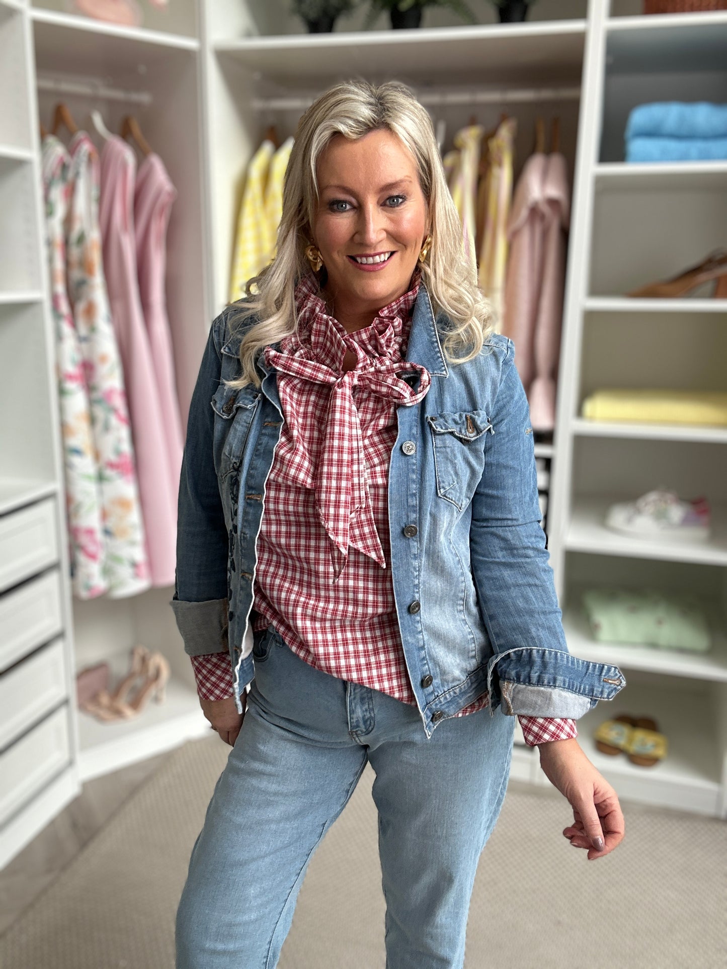 Savannah Check Ruffle Shirt