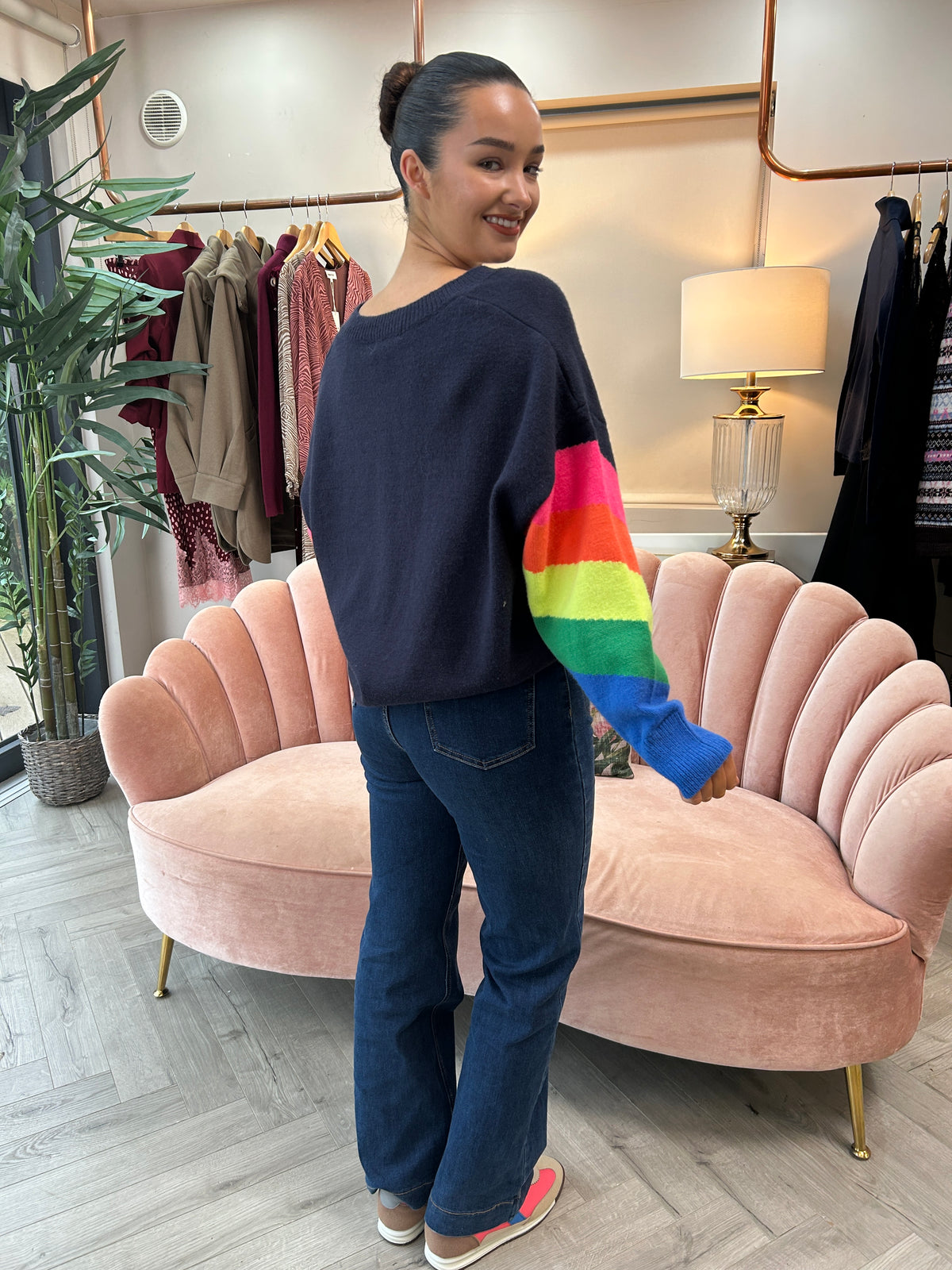 Darcie Navy Rainbow Jumper