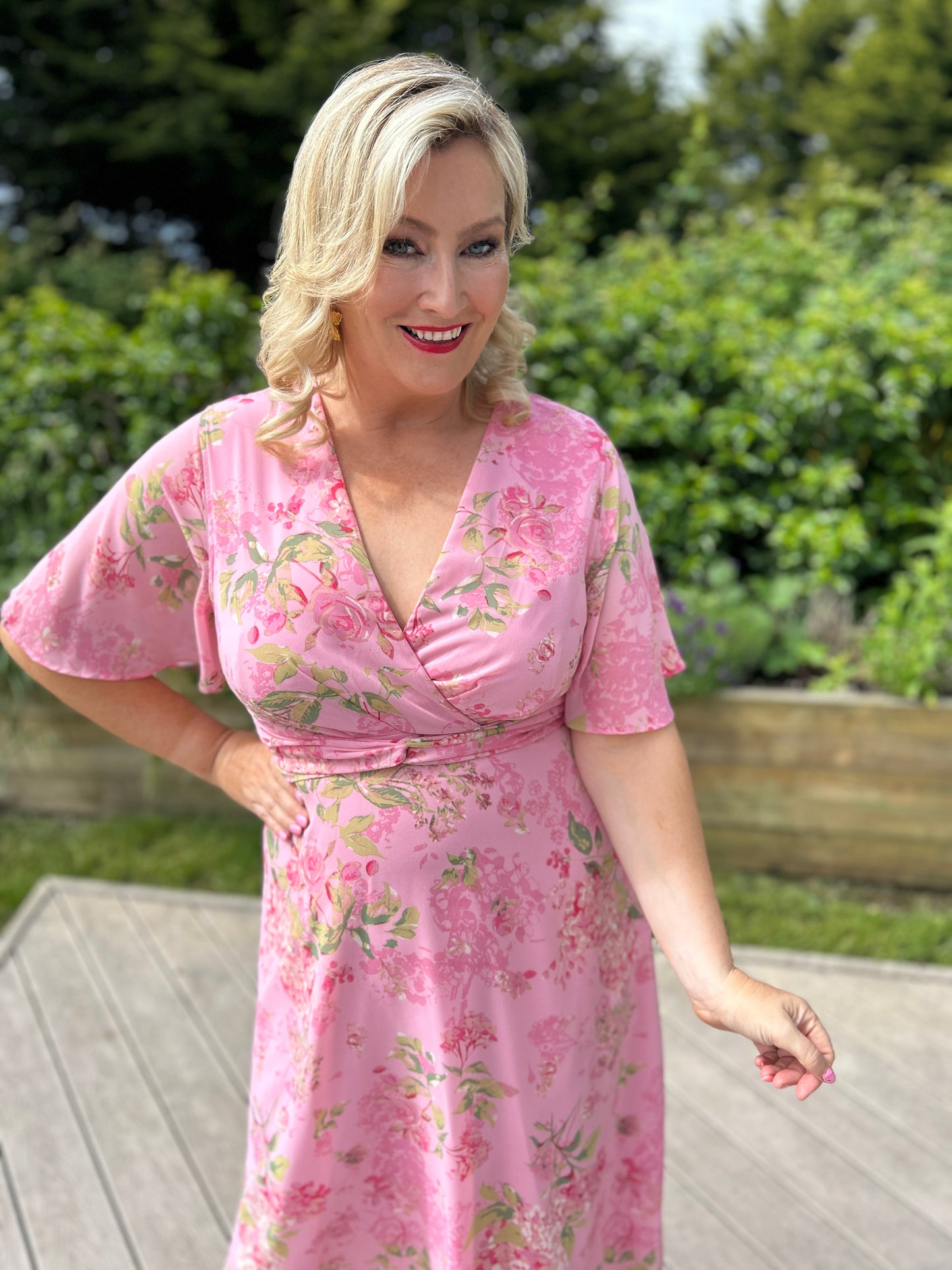 Daisy Midi Dress Pink