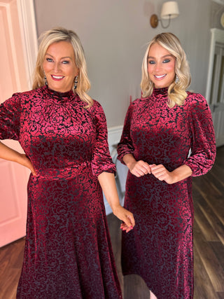 Merlot Brocade Dress