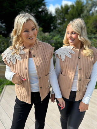 Fleur Gilet Camel