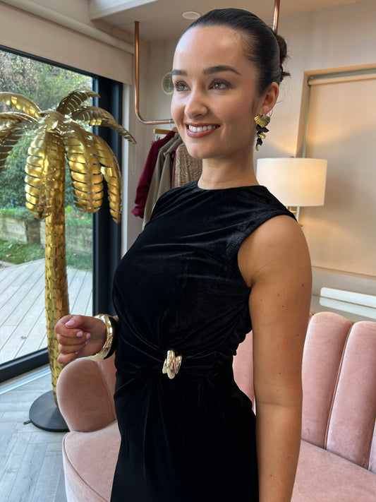 Louisa Dress Black Velvet