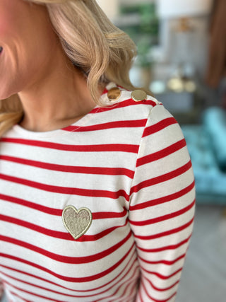 Billie Top Red Stripe