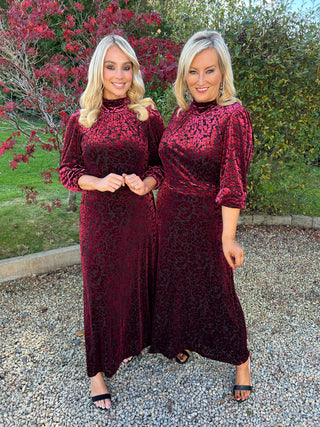 Merlot Brocade Dress