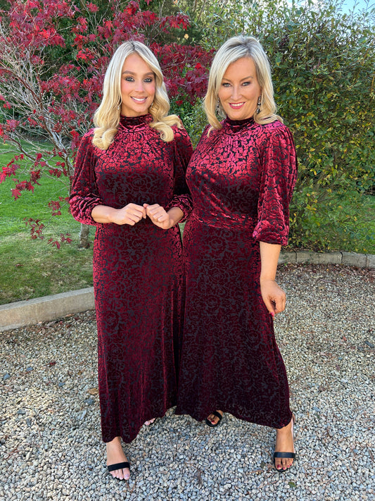 Merlot Brocade Dress