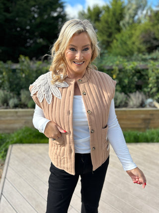 Fleur Gilet Camel