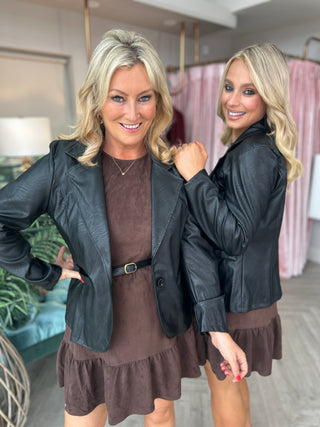 Lottie Leather Blazer