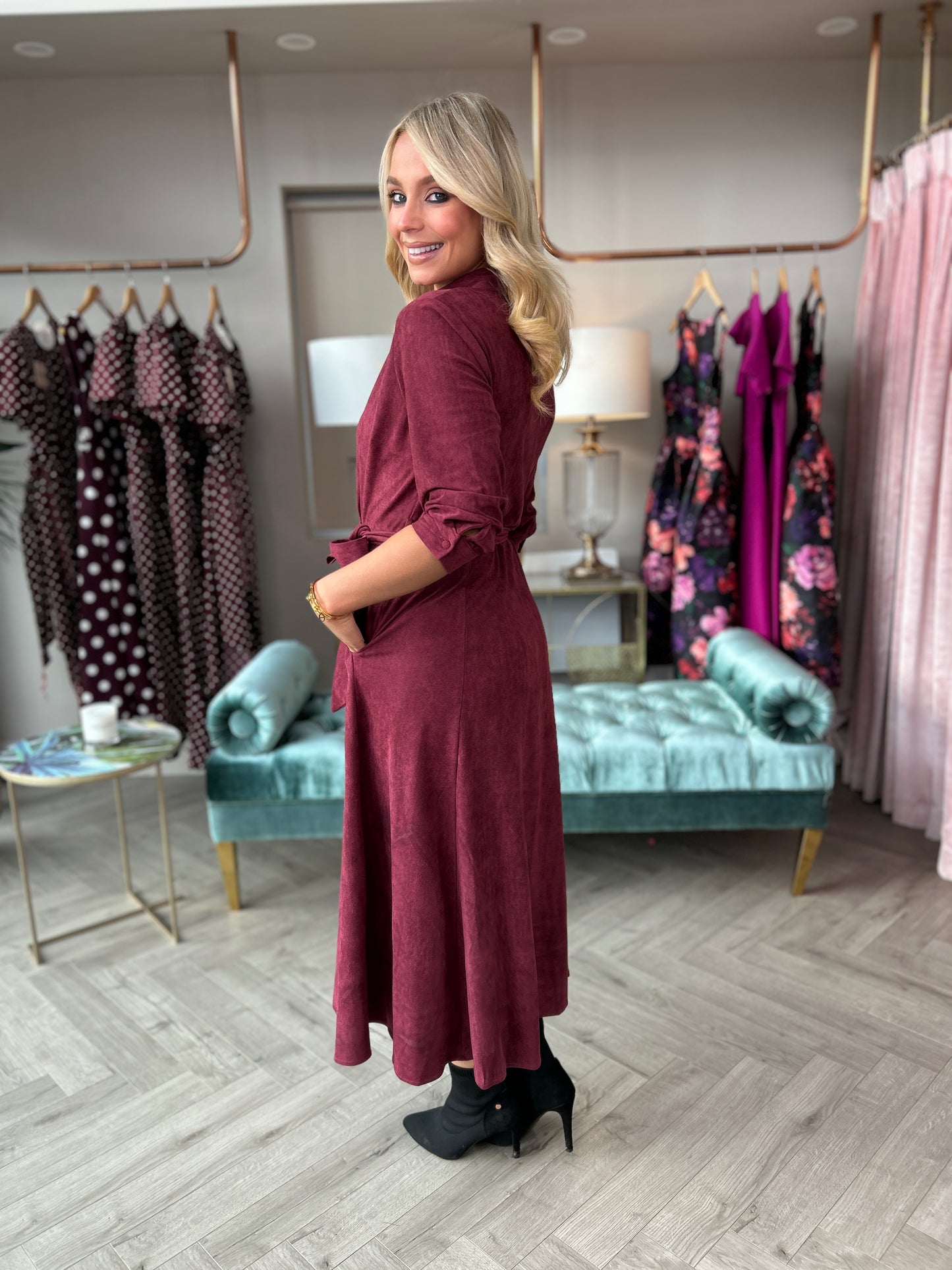 Angela Suede Shirt Dress