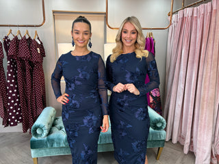 Elodie Mesh Dress Navy