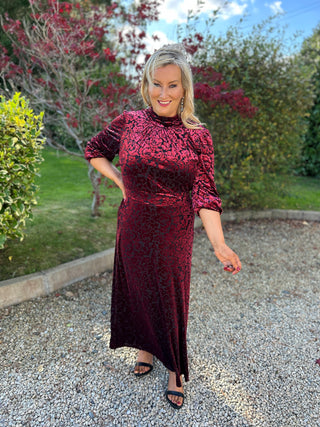 Merlot Brocade Dress