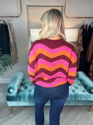 Evaline Berry Waves Knit