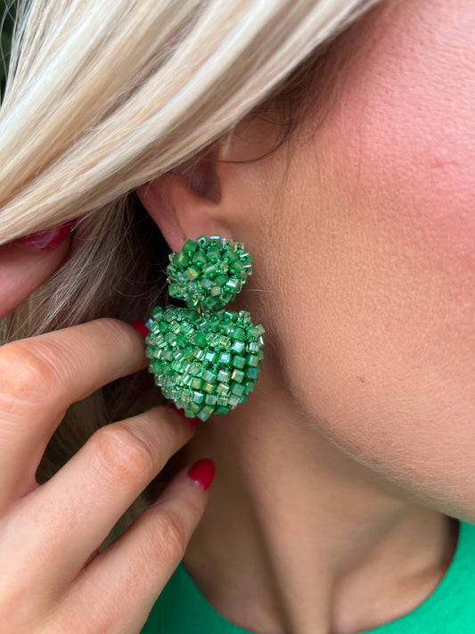 Ria Heart Earring Green