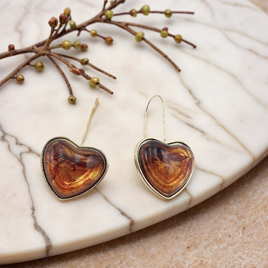 Heart Drop Earrings