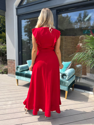 Diana Frill Dress Red